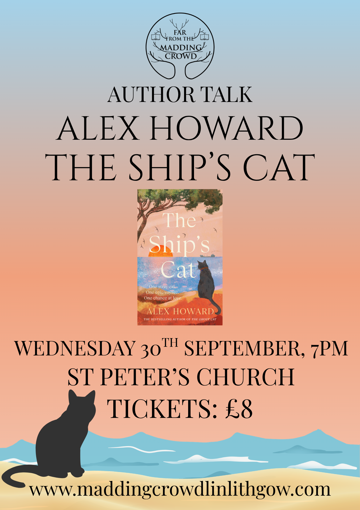 Author Talk with Alex Howard, The Ship's Cat, Wednesday 30th September, 7.00pm