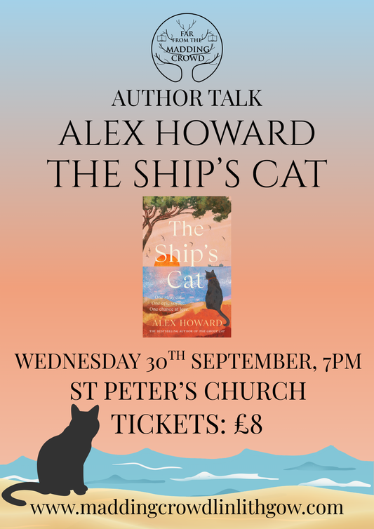 Author Talk with Alex Howard, The Ship's Cat, Wednesday 30th September, 7.00pm